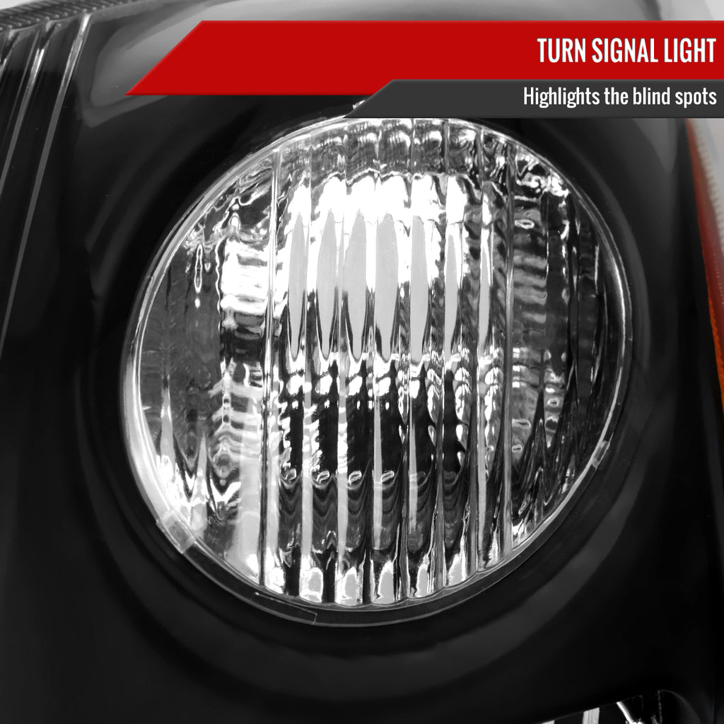 2007-2009 Nissan Sentra Factory Style Headlights with Amber Reflector (Matte Black Housing/Clear Lens)