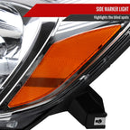 2004-2005 Toyota Sienna Factory Style Headlights w/ Amber Reflector (Chrome Housing/Clear Lens)