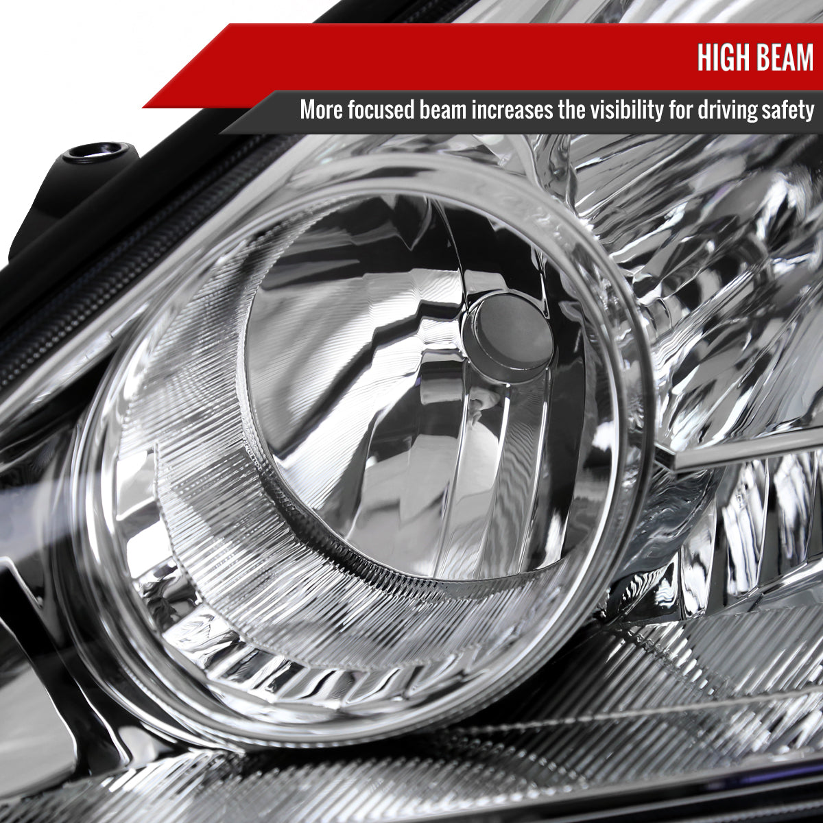 2004-2005 Toyota Sienna Driver / Left Side Factory Style Headlight w/ Amber Reflector (Chrome Housing / Clear Lens)