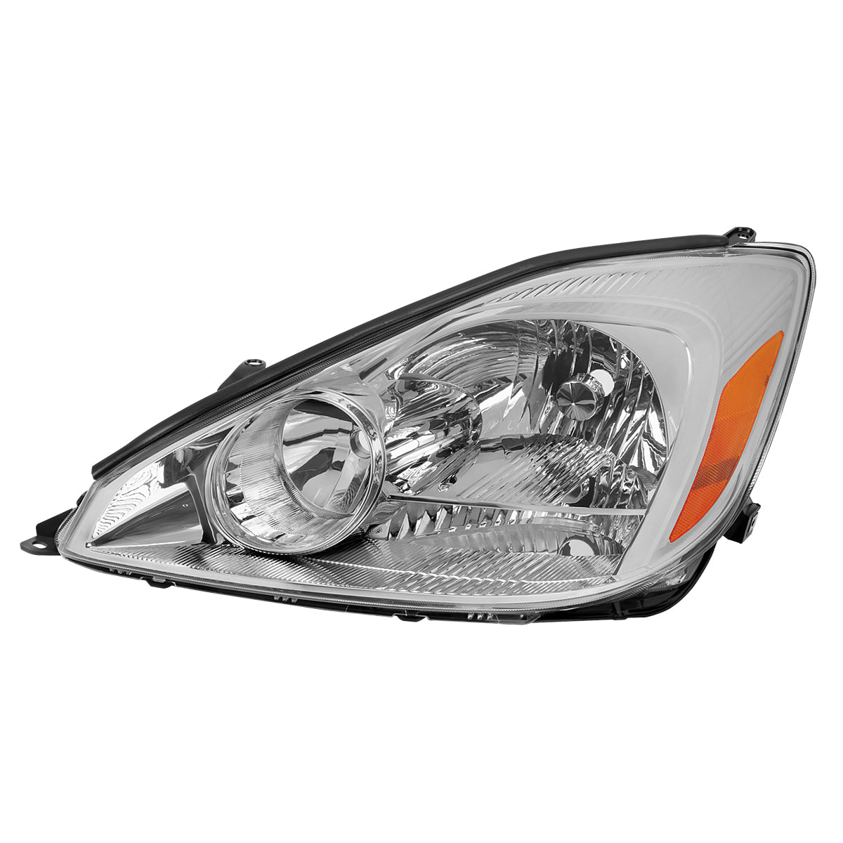 2004-2005 Toyota Sienna Driver / Left Side Factory Style Headlight w/ Amber Reflector (Chrome Housing / Clear Lens)