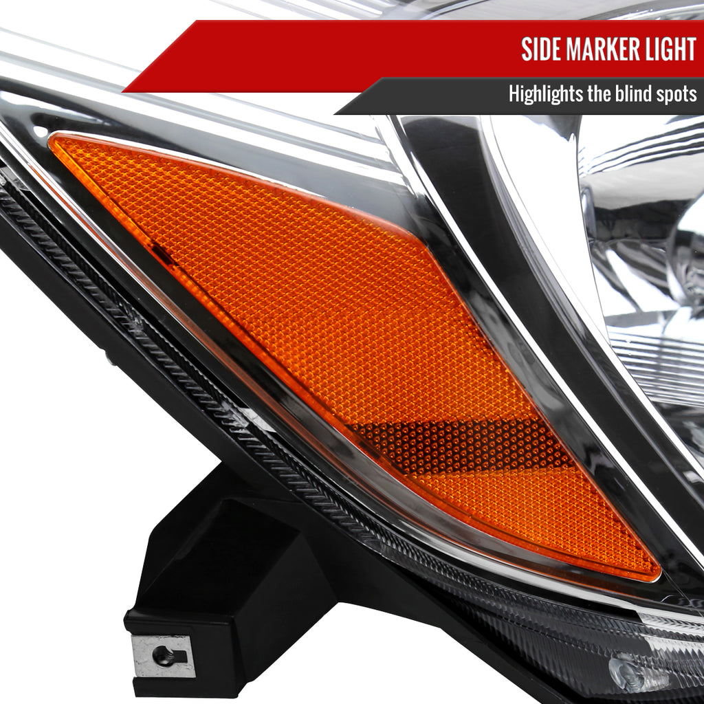 2004-2005 Toyota Sienna Passenger/Right Side Factory Style Headlight w/ Amber Reflector (Chrome Housing/Clear Lens)