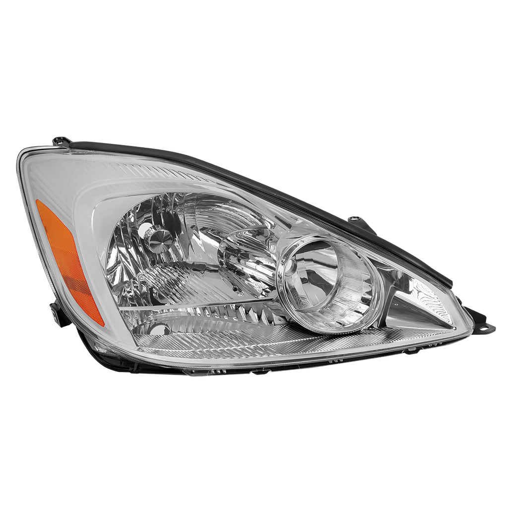2004-2005 Toyota Sienna Passenger/Right Side Factory Style Headlight w/ Amber Reflector (Chrome Housing/Clear Lens)