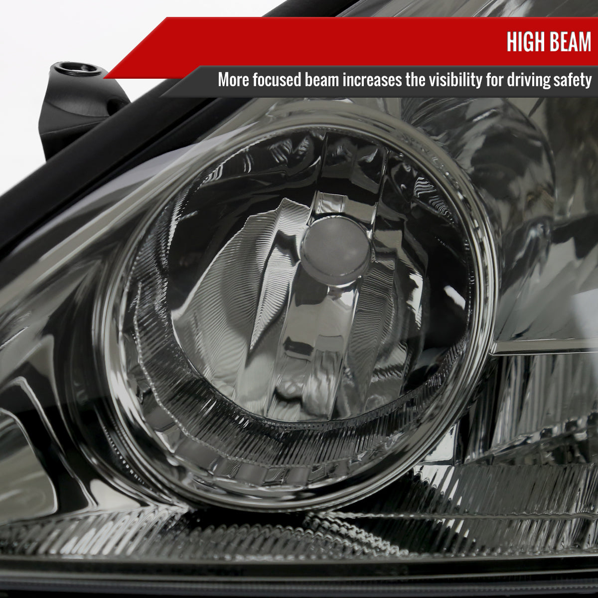 2004-2005 Toyota Sienna Factory Style Headlights w/ Amber Reflector (Chrome Housing / Smoked Lens)