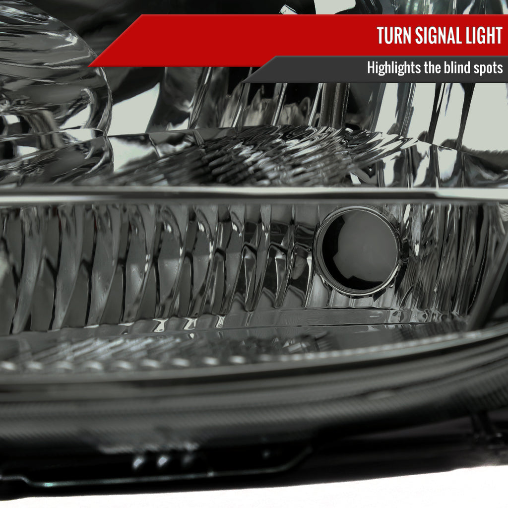 2004-2005 Toyota Sienna Factory Style Headlights w/ Amber Reflector (Chrome Housing/Smoke Lens)