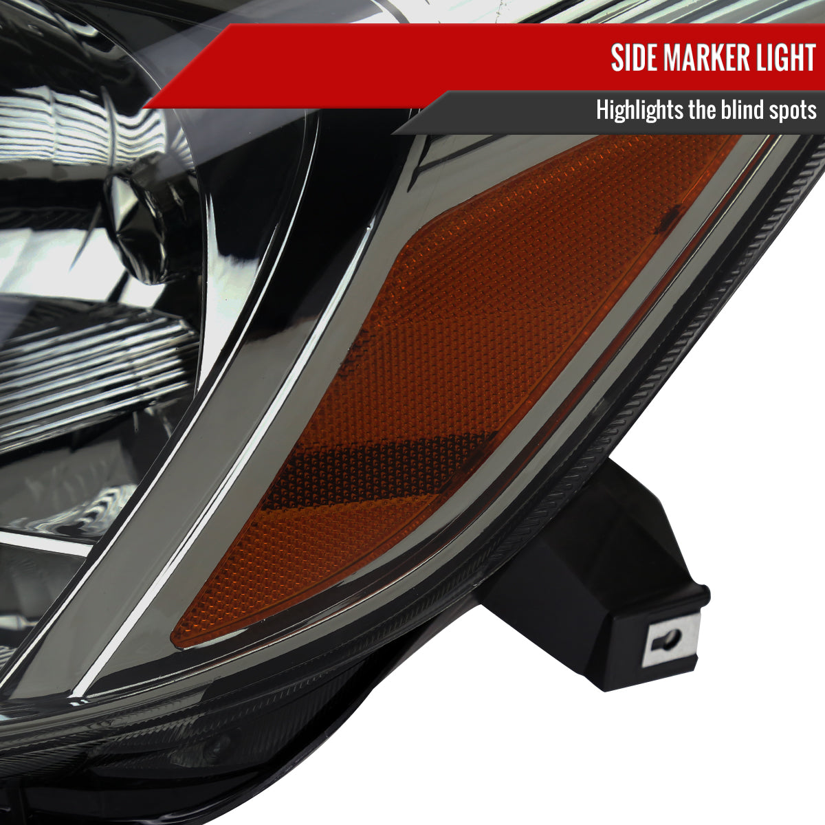 2004-2005 Toyota Sienna Factory Style Headlights w/ Amber Reflector (Chrome Housing/Smoke Lens)