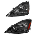 2004-2005 Toyota Sienna Factory Style Headlights w/ Amber Reflector (Matte Black Housing / Clear Lens)