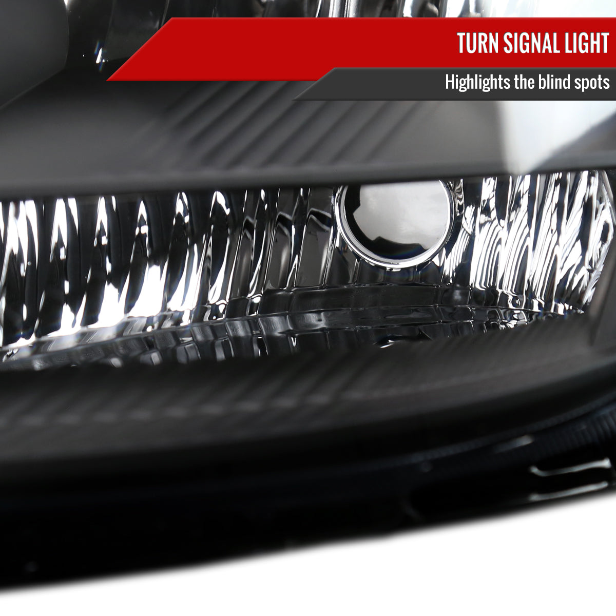 2004-2005 Toyota Sienna Factory Style Headlights w/ Amber Reflector (Matte Black Housing / Clear Lens)