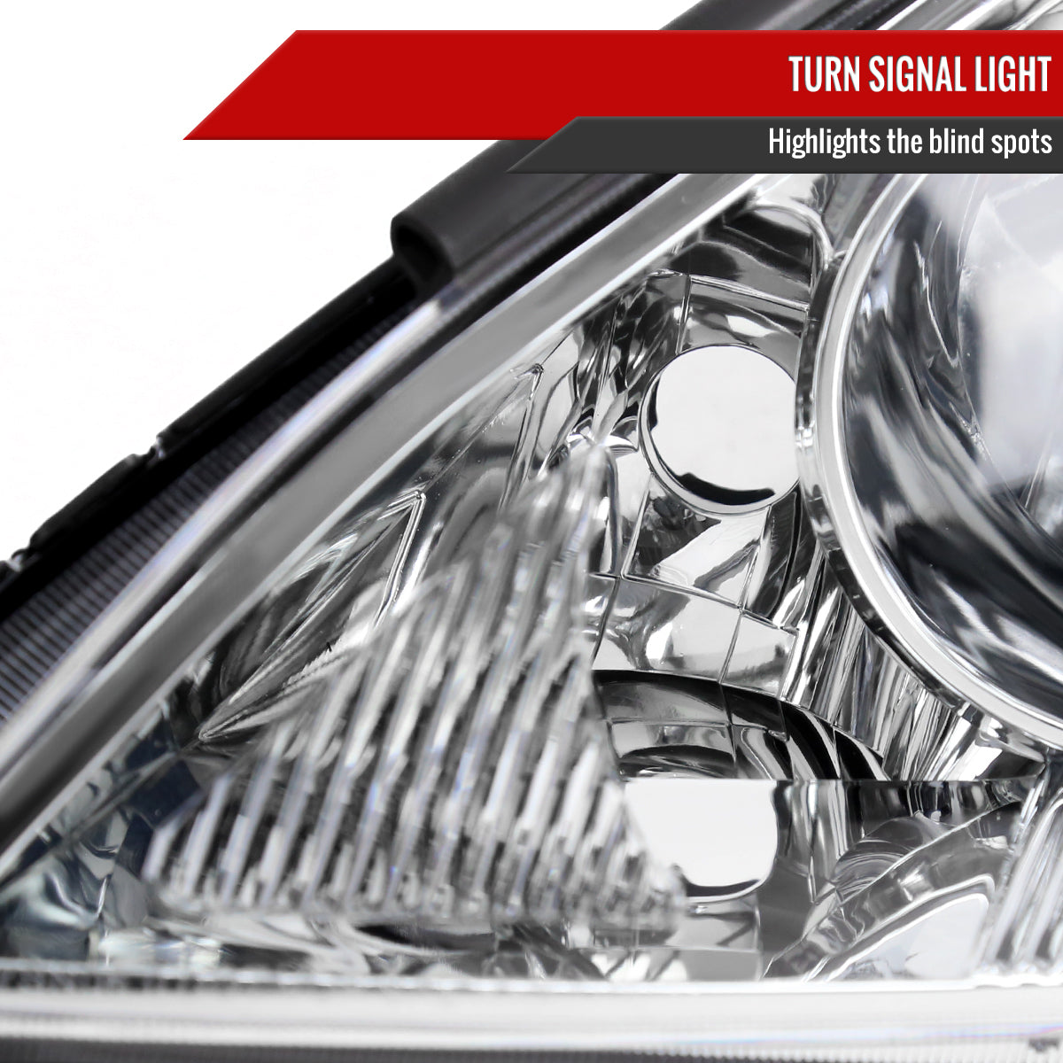 2006-2010 Toyota Sienna Factory Style Driver / Left Headlight w/ Amber Reflector (Chrome Housing / Clear Lens)