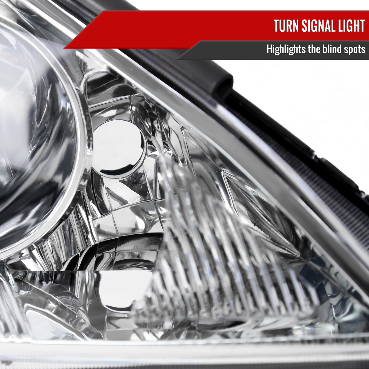 2006-2010 Toyota Sienna Factory Style Passenger / Right Headlight w/ Amber Reflector (Chrome Housing / Clear Lens)