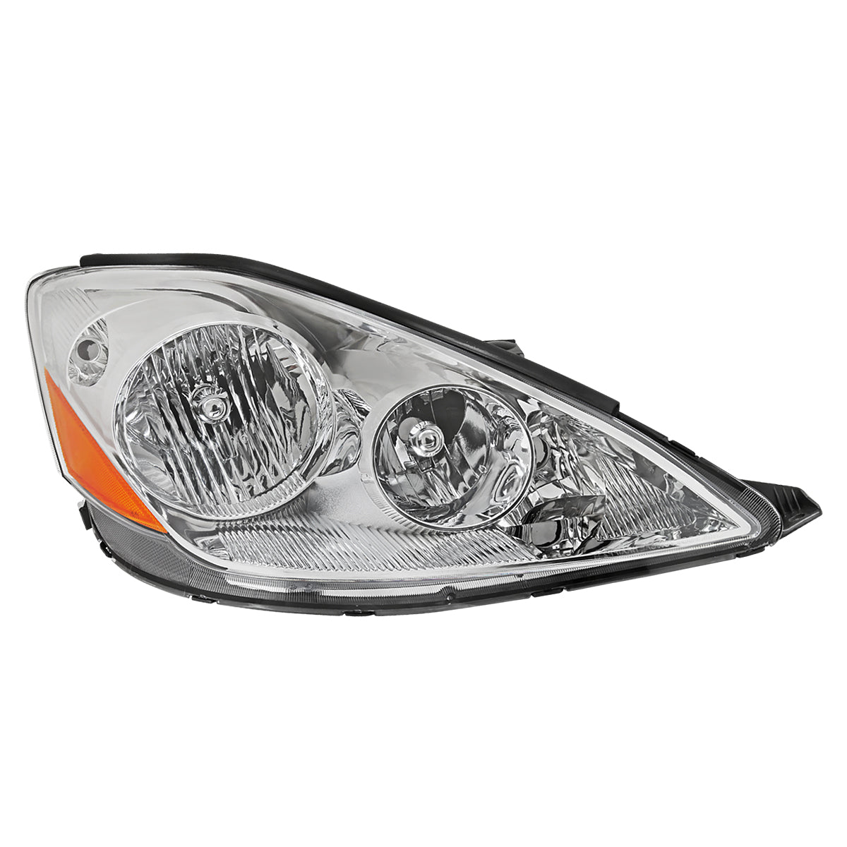 2006-2010 Toyota Sienna Factory Style Passenger / Right Headlight w/ Amber Reflector (Chrome Housing / Clear Lens)