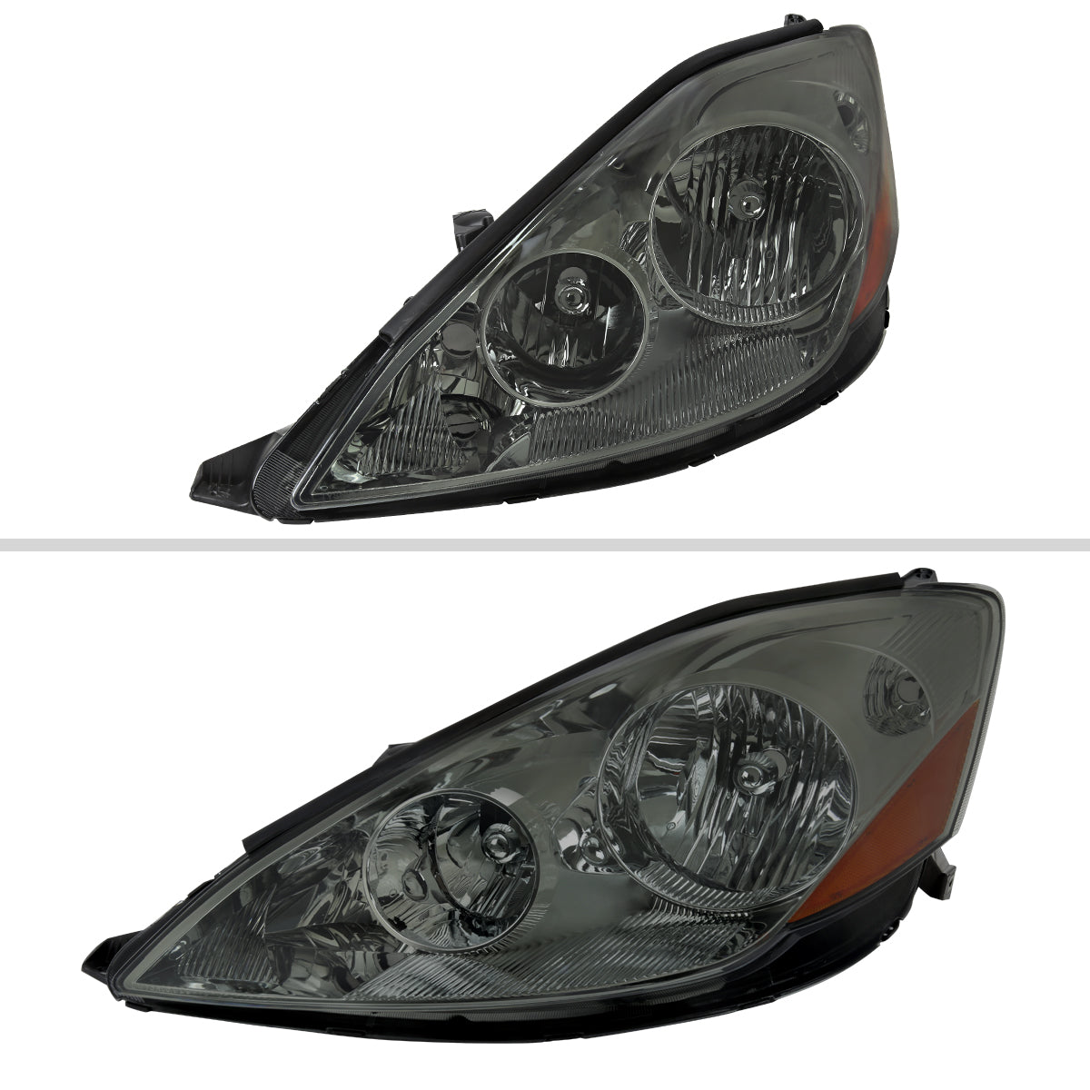 2006-2010 Toyota Sienna Factory Style Headlights w/ Amber Reflector (Chrome Housing / Smoked Lens)
