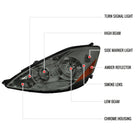 2006-2010 Toyota Sienna Factory Style Headlights w/ Amber Reflector (Chrome Housing / Smoked Lens)