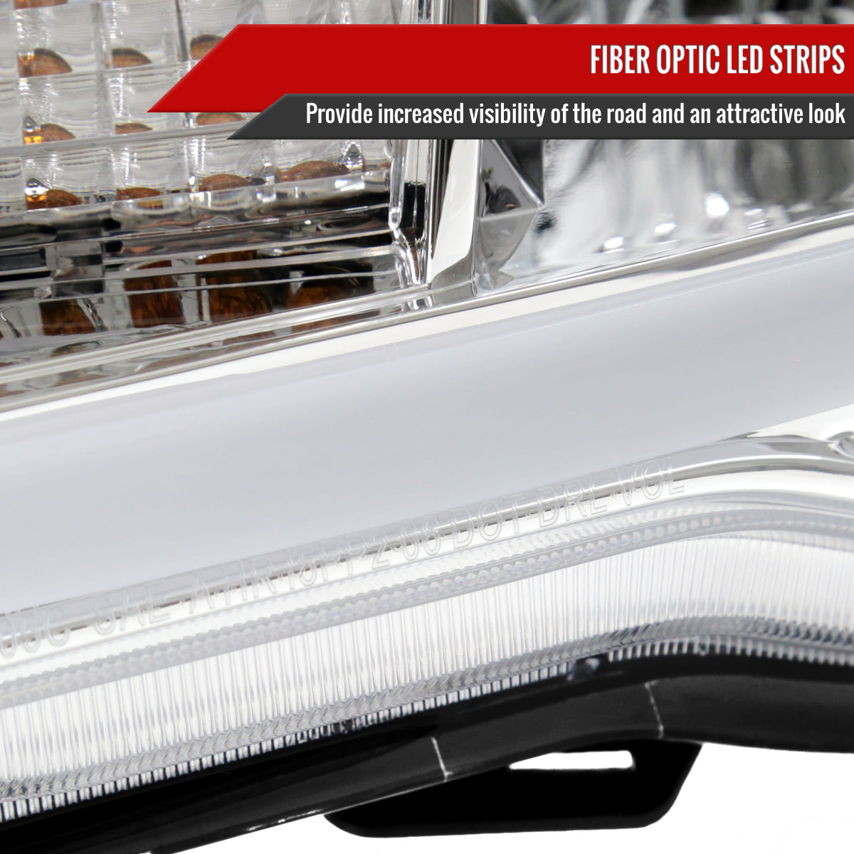 2005-2011 Toyota Tacoma LED Bar Factory Style Headlights (Chrome Housing / Clear Lens)