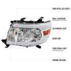 2005-2011 Toyota Tacoma LED Bar Factory Style Headlights (Chrome Housing / Clear Lens)