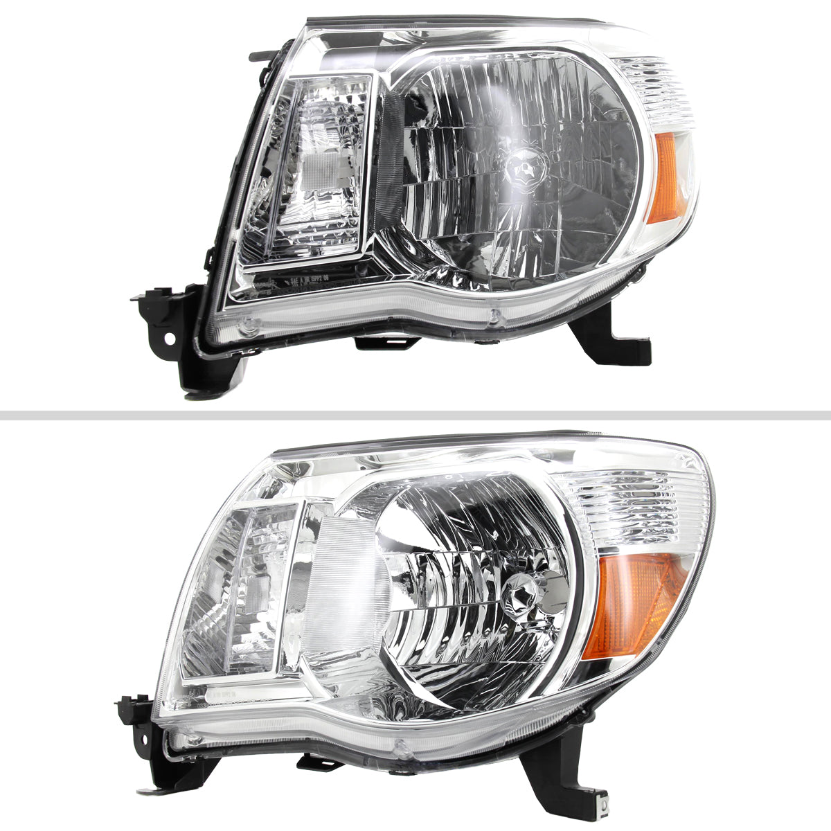 2005-2011 Toyota Tacoma Factory Style Headlights (Chrome Housing / Clear Lens)
