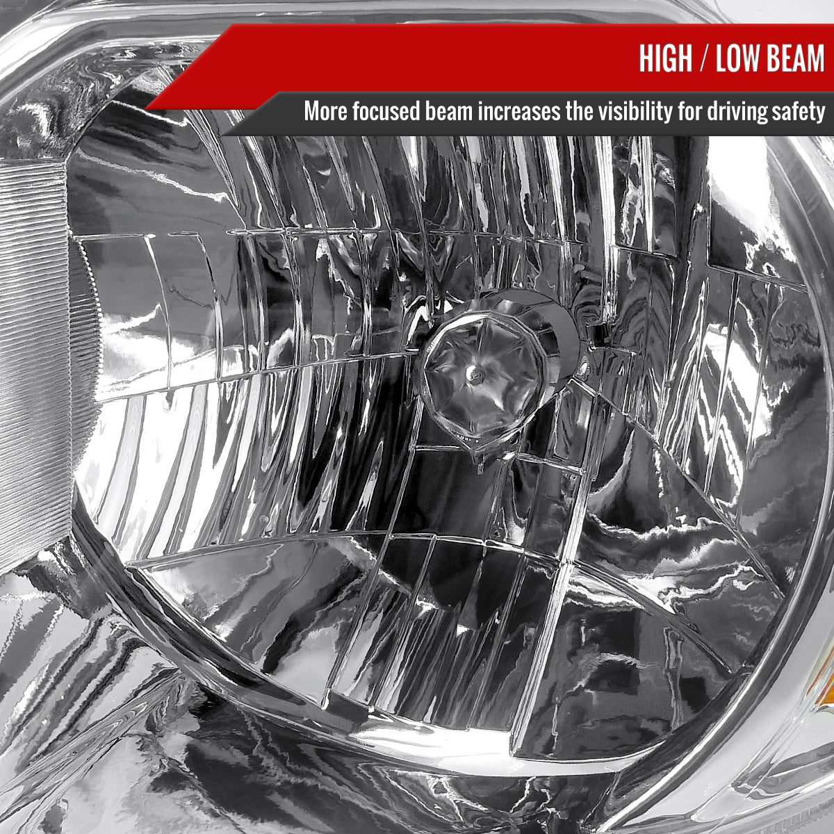 2005-2011 Toyota Tacoma Factory Style Headlights (Chrome Housing / Clear Lens)