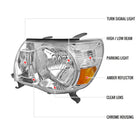 2005-2011 Toyota Tacoma Factory Style Headlights (Chrome Housing / Clear Lens)