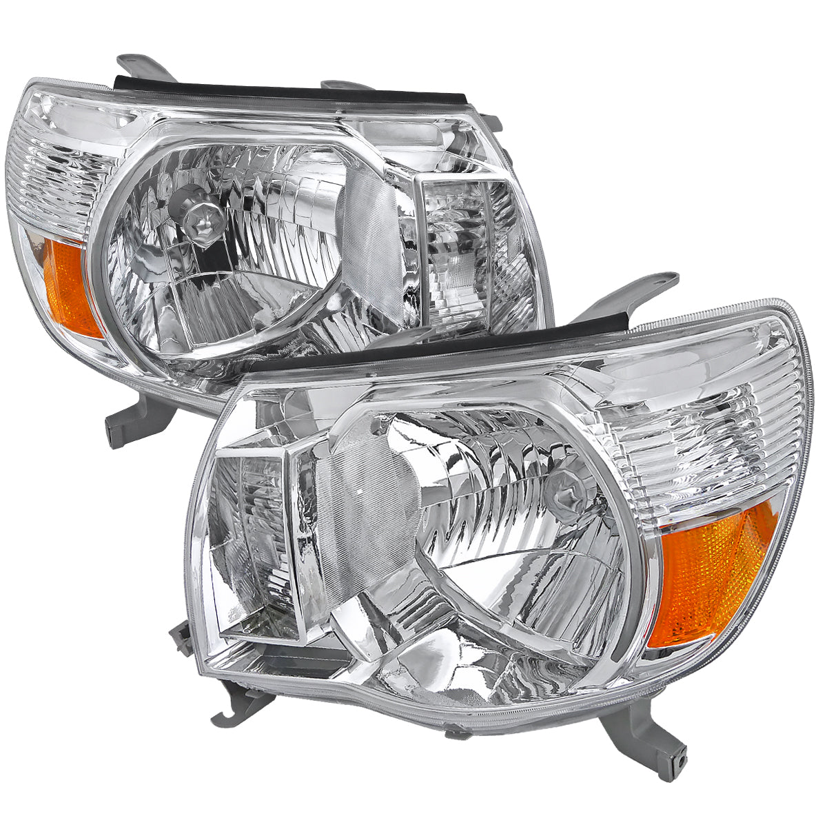 2005-2011 Toyota Tacoma Factory Style Headlights (Chrome Housing / Clear Lens)