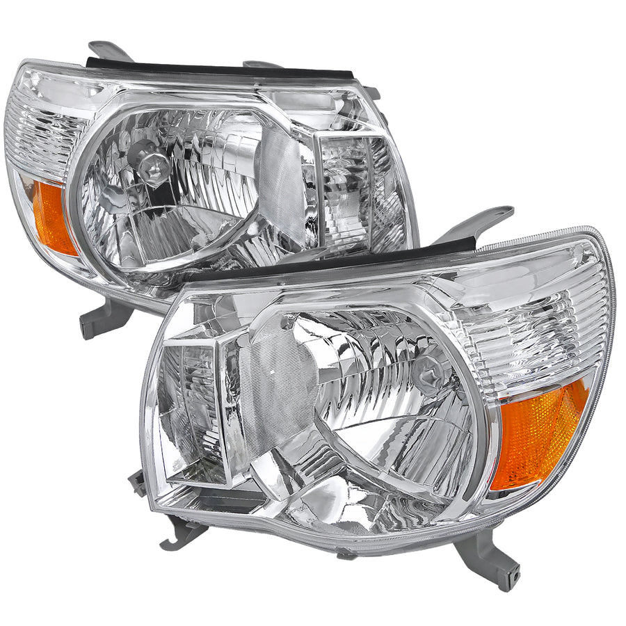 2005-2011 Toyota Tacoma Factory Style Headlights (Chrome Housing / Clear Lens)