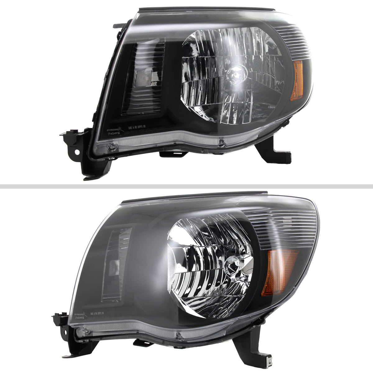 2005-2011 Toyota Tacoma Factory Style Headlights (Matte Black Housing / Clear Lens)