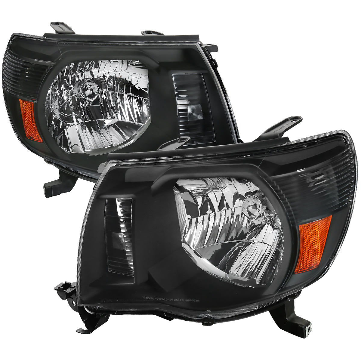 2005-2011 Toyota Tacoma Factory Style Headlights (Matte Black Housing / Clear Lens)