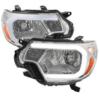 2012-2015 Toyota Tacoma LED Bar Factory Style Headlights with Amber Reflector (Chrome Housing / Clear Lens)