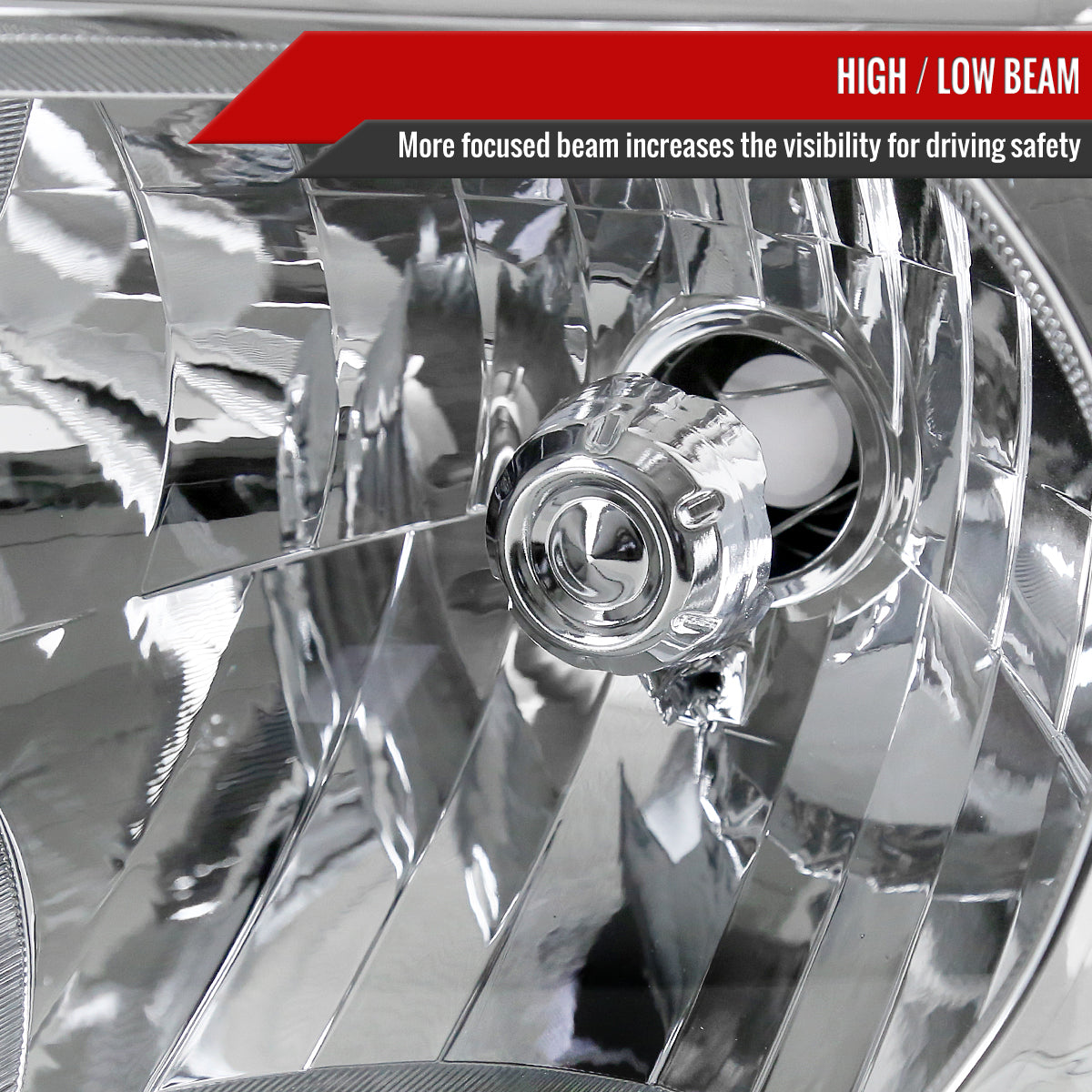 2012-2015 Toyota Tacoma Factory Style Headlights (Chrome Housing / Clear Lens)