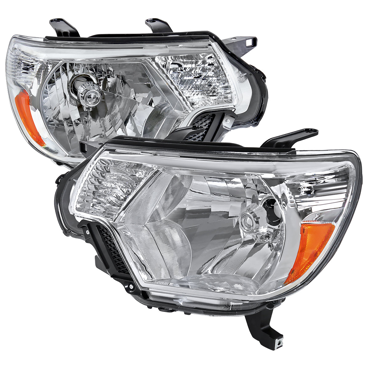 2012-2015 Toyota Tacoma Factory Style Headlights (Chrome Housing / Clear Lens)