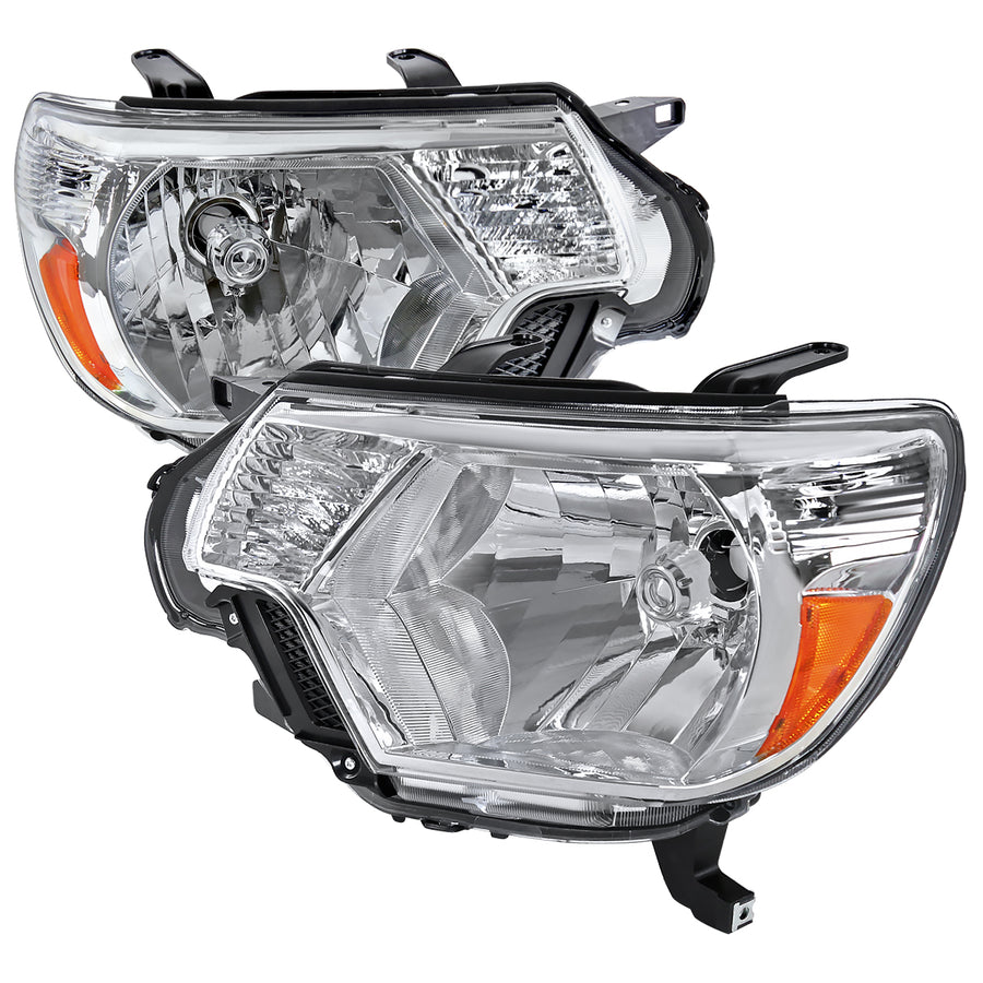 2012-2015 Toyota Tacoma Factory Style Headlights (Chrome Housing / Clear Lens)