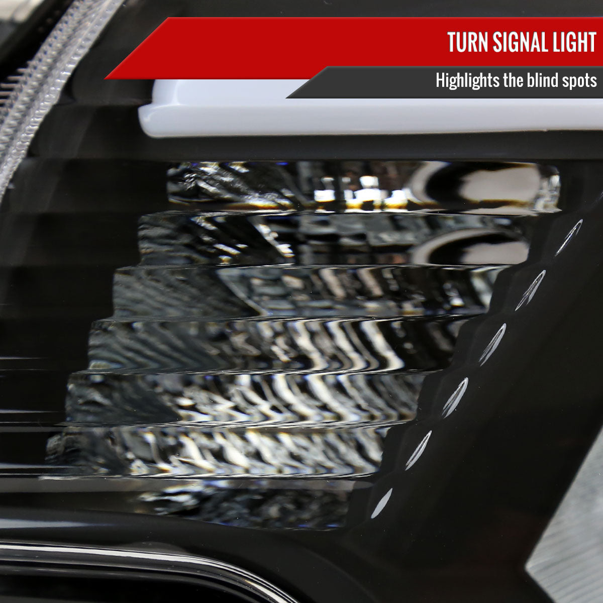 2012-2015 Toyota Tacoma LED Bar Factory Style Headlights with Amber Reflector (Matte Black Housing / Clear Lens)