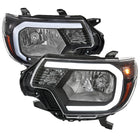 2012-2015 Toyota Tacoma LED Bar Factory Style Headlights with Amber Reflector (Matte Black Housing / Clear Lens)