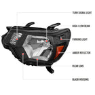 2012-2015 Toyota Tacoma Factory Style Headlights w/ Amber Reflectors (Matte Black Housing / Clear Lens)