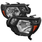 2012-2015 Toyota Tacoma Factory Style Headlights w/ Amber Reflectors (Matte Black Housing / Clear Lens)