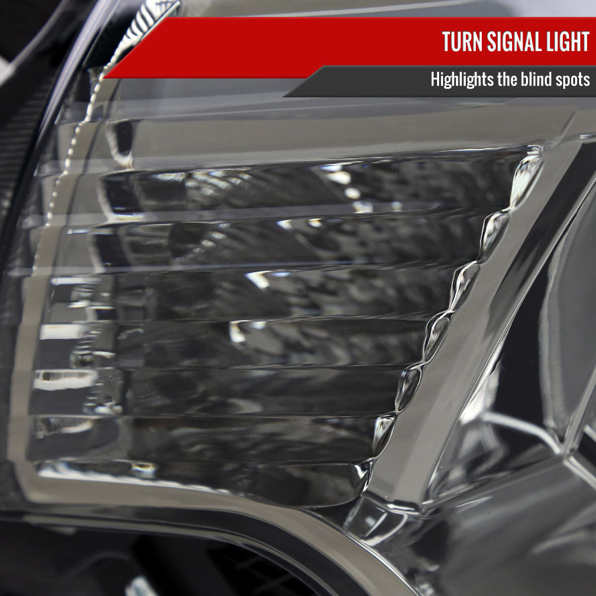 2012-2015 Toyota Tacoma LED Bar Factory Style Headlights with Amber Reflector (Chrome Housing / Light Smoked Lens)
