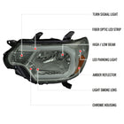 2012-2015 Toyota Tacoma LED Bar Factory Style Headlights with Amber Reflector (Chrome Housing / Light Smoked Lens)