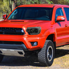 2012-2015 Toyota Tacoma LED Bar Factory Style Headlights with Amber Reflector (Chrome Housing / Light Smoked Lens)