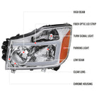 2004-2015 Nissan Titan / 2004-2007 Armada LED Bar Factory Headlights (Chrome Housing / Clear Lens)
