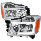 2004-2015 Nissan Titan / 2004-2007 Armada LED Bar Factory Headlights (Chrome Housing / Clear Lens)