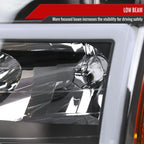 2004-2015 Nissan Titan / 2004-2007 Armada LED Bar Factory Headlights (Matte Black Housing/Clear Lens)