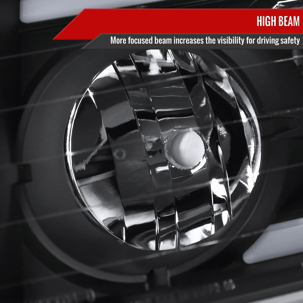 2004-2015 Nissan Titan / 2004-2007 Armada LED Bar Factory Headlights (Matte Black Housing/Clear Lens)