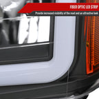2004-2015 Nissan Titan / 2004-2007 Armada LED Bar Factory Headlights (Matte Black Housing/Clear Lens)