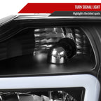 2004-2015 Nissan Titan / 2004-2007 Armada LED Bar Factory Headlights (Matte Black Housing/Clear Lens)