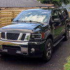 2004-2015 Nissan Titan / 2004-2007 Armada LED Bar Factory Headlights (Matte Black Housing/Clear Lens)