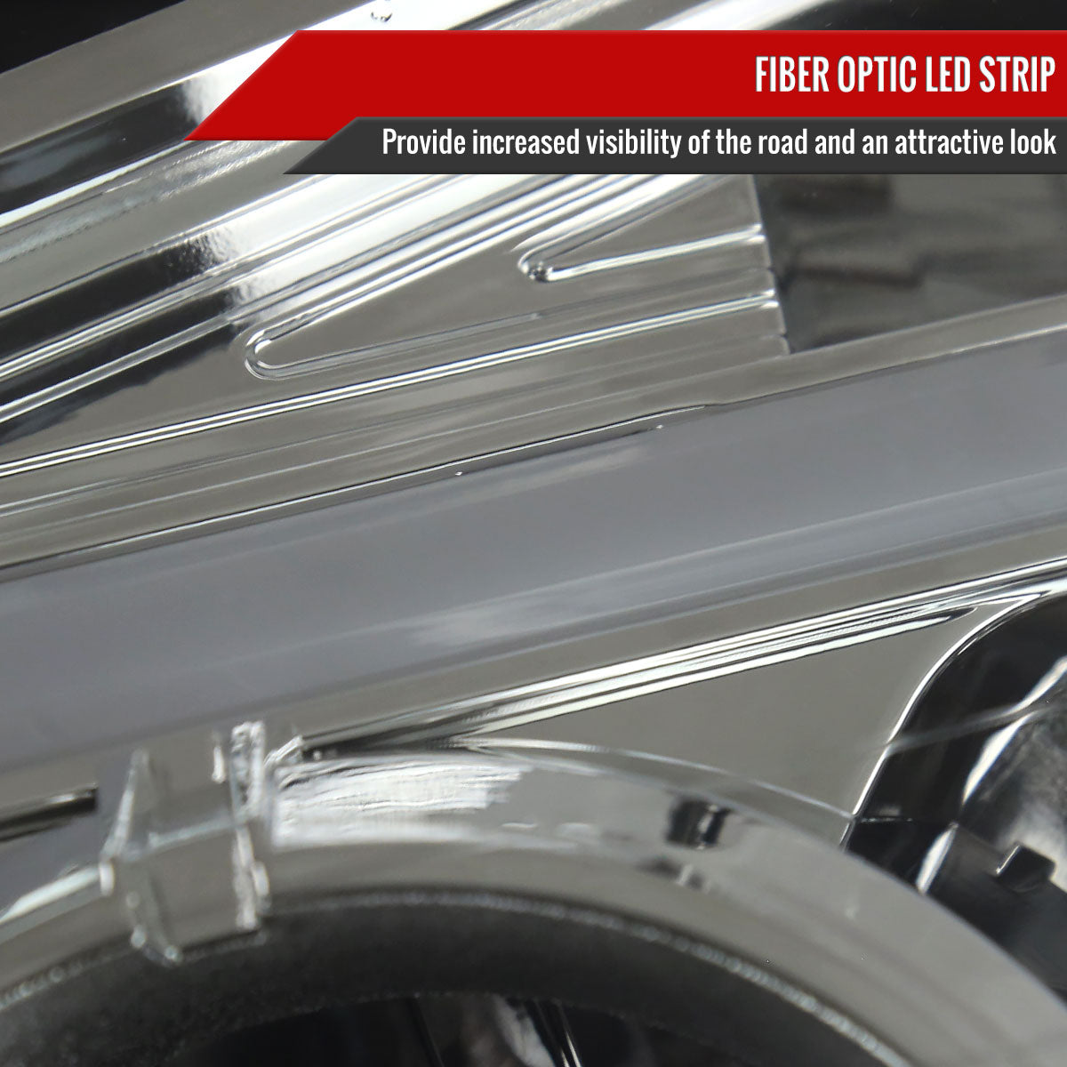 2004-2015 Nissan Titan / 2004-2007 Armada LED Bar Factory Headlights (Chrome Housing / Light Smoked Lens)