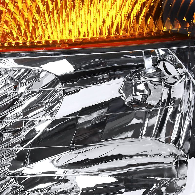 2004-2015 Nissan Titan / 2004-2007 Armada Factory Style Headlights w/ Amber Reflectors (Chrome Housing / Clear Lens)