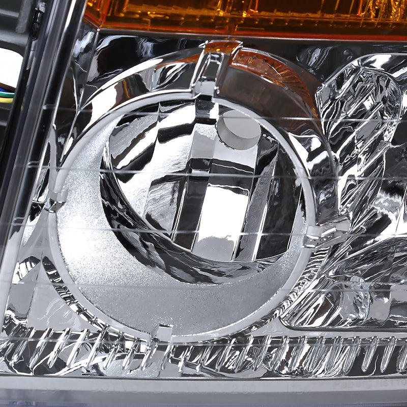 2004-2015 Nissan Titan / 2004-2007 Armada Factory Style Headlights w/ Amber Reflectors (Chrome Housing / Clear Lens)
