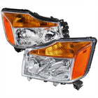 2004-2015 Nissan Titan / 2004-2007 Armada Factory Style Headlights w/ Amber Reflectors (Chrome Housing / Clear Lens)