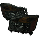 2004-2015 Nissan Titan / 2004-2007 Armada Factory Style Headlights w/ Amber Reflectors (Chrome Housing / Smoked Lens)