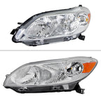 2009-2014 Toyota Matrix Factory Style Replacement Headlights (Chrome Housing / Clear Lens)