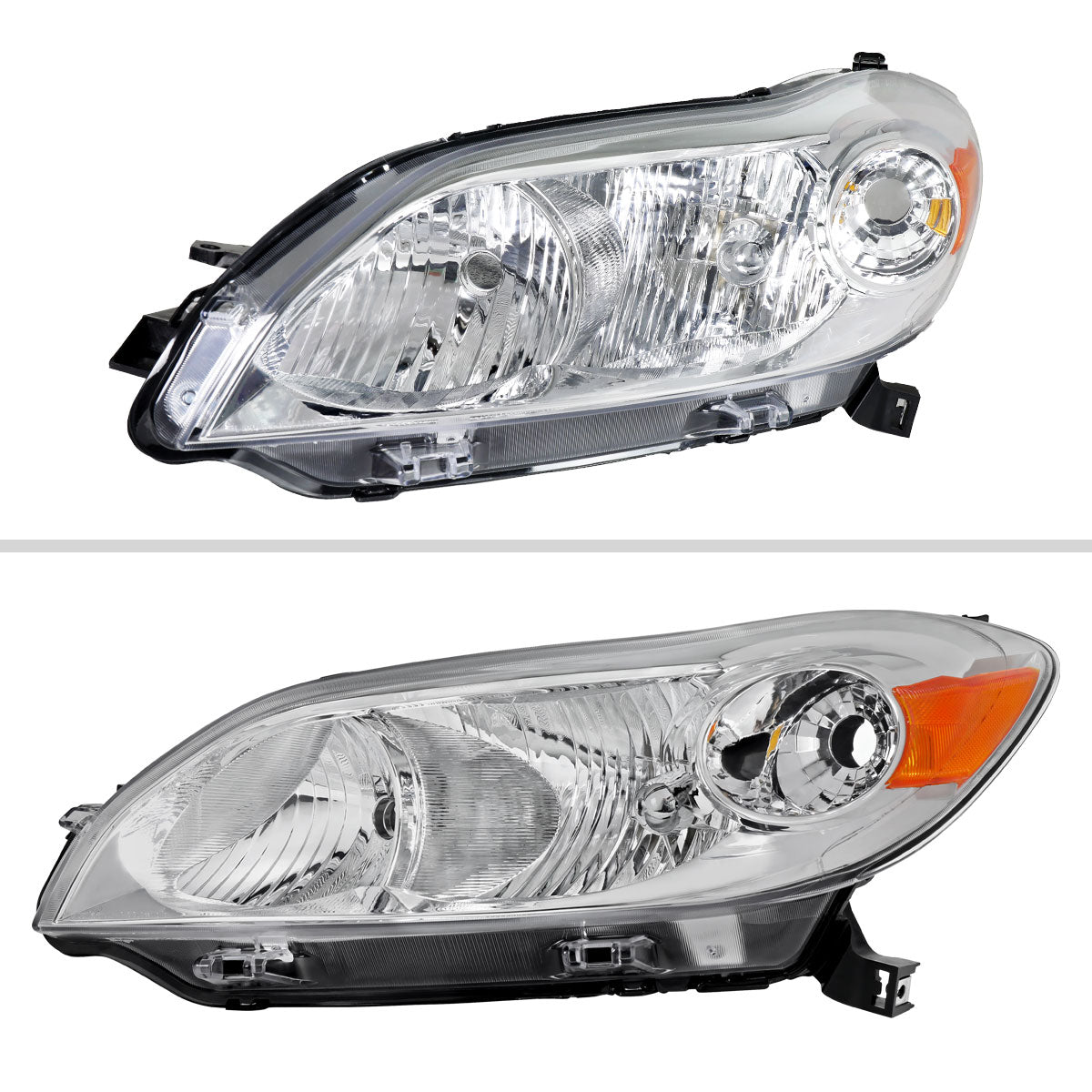 2009-2014 Toyota Matrix Factory Style Replacement Headlights (Chrome Housing / Clear Lens)